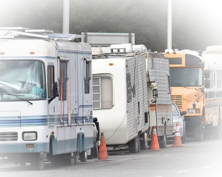 rvs parked on the street