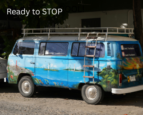 Blue VW bus