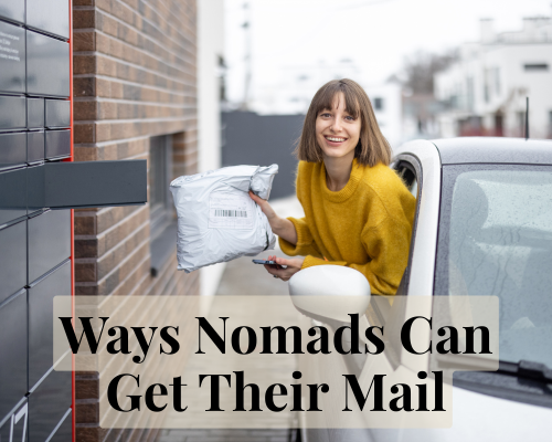 a woman getting her mail