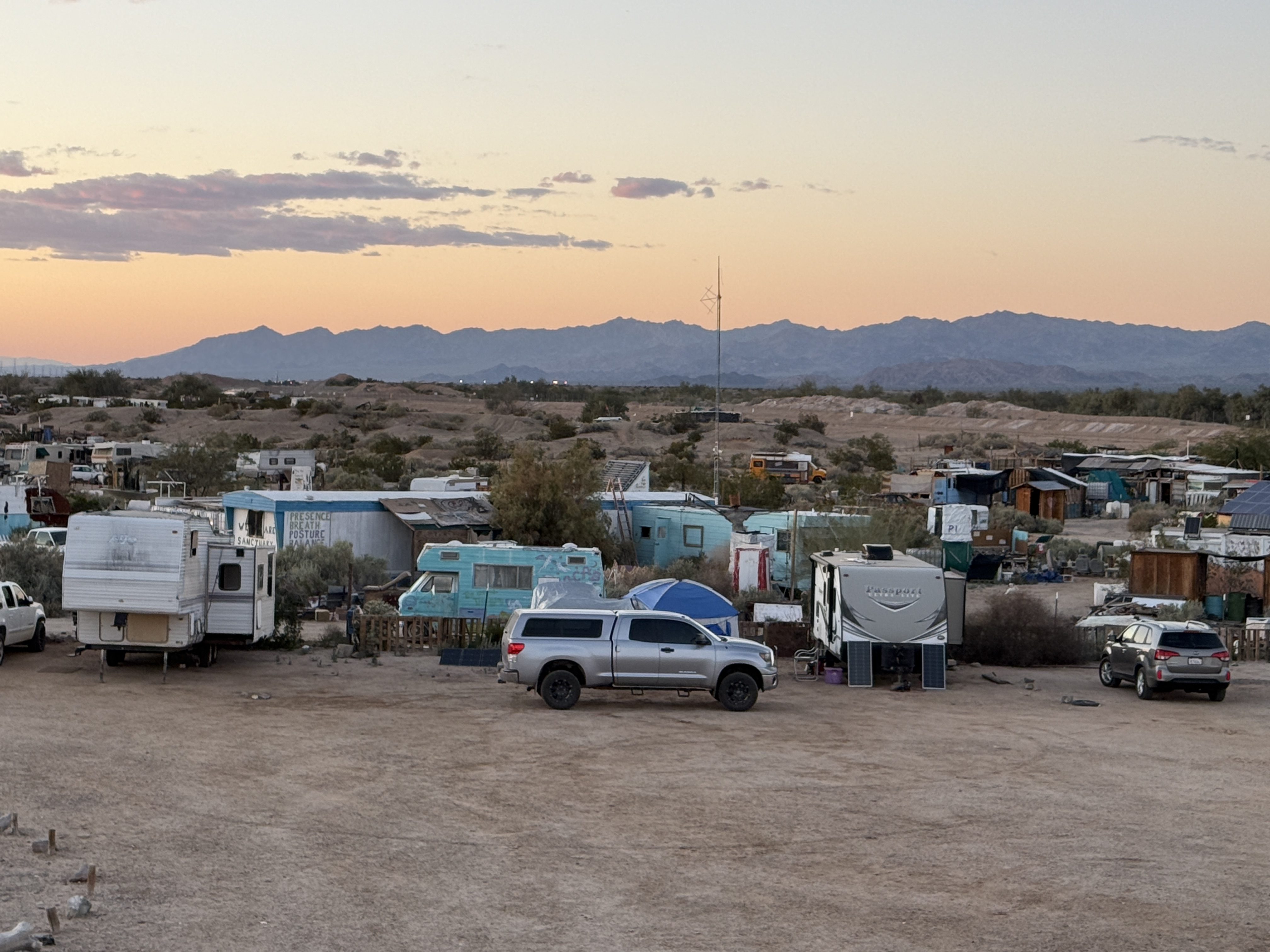 A view of Slab City from Mojo's tower